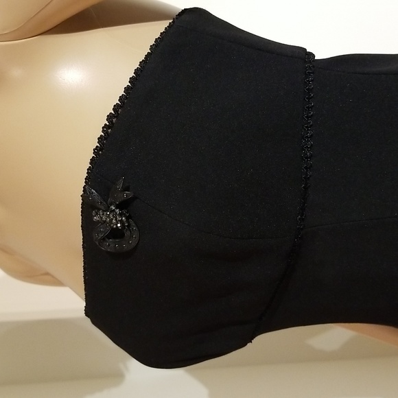 Vintage Strapless Little Black Dress by Algo Petite / Sz 4 / Black - Picture 3 of 17